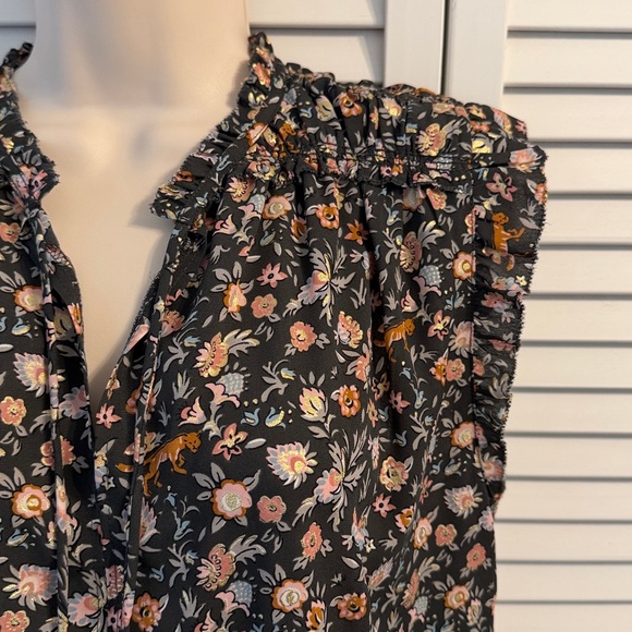 LOFT SLEEVELESS PRINT BLOUSE EUC - Picture 4 of 5